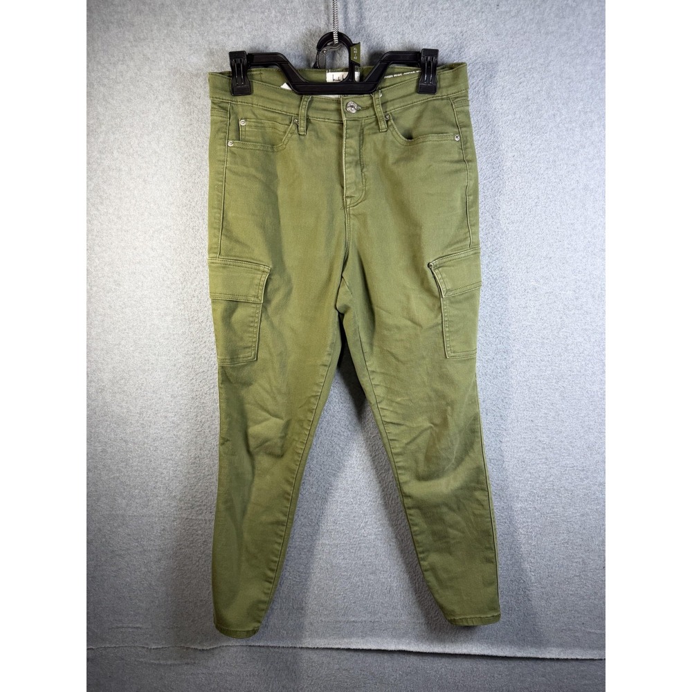 Nicole Miller Pants Womens 6 Green Soho High Rise Ankle Skinny Cargo Stretch